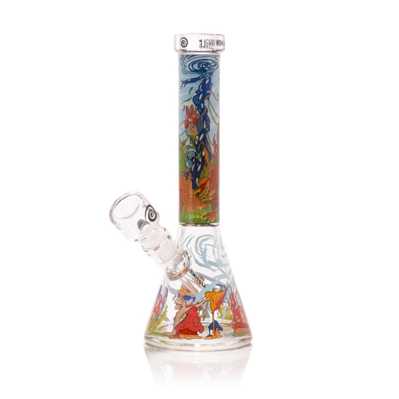 WH-115_B Psychedelic Forest 10" Clear Mini Beaker Bong